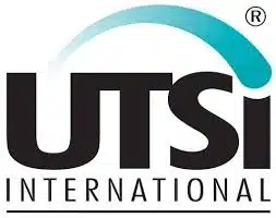 The UTSI International logo, which represents technological and engineering innovation, is displayed in bold black letters with a teal arc above.